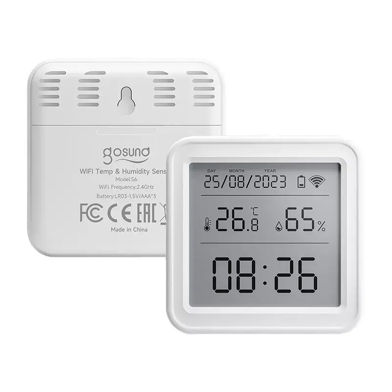 Temperatuur- en vochtigheidssensor Gosund ST17 Zigbee met lcd-display