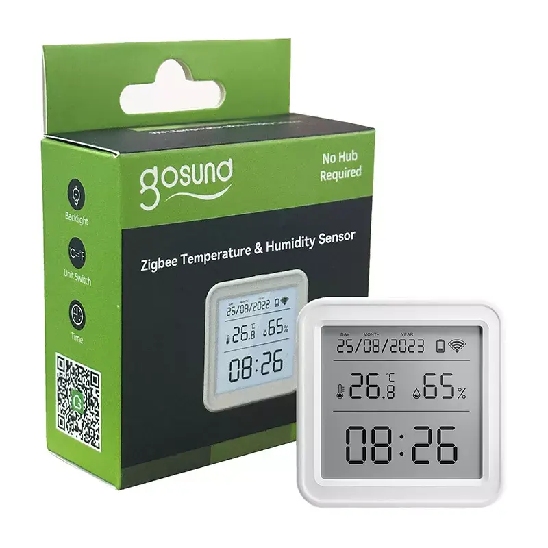 Temperatuur- en vochtigheidssensor Gosund ST17 Zigbee met lcd-display