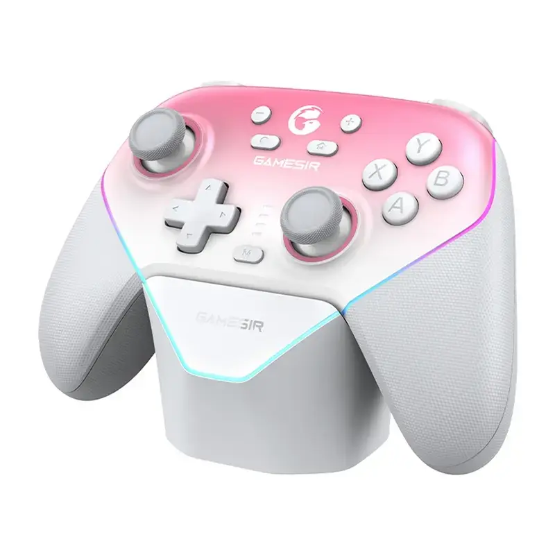 Draadloze controller GameSir SuperNova T4n Pro roze — Bluetooth, ergonomisch handheld-ontwerp