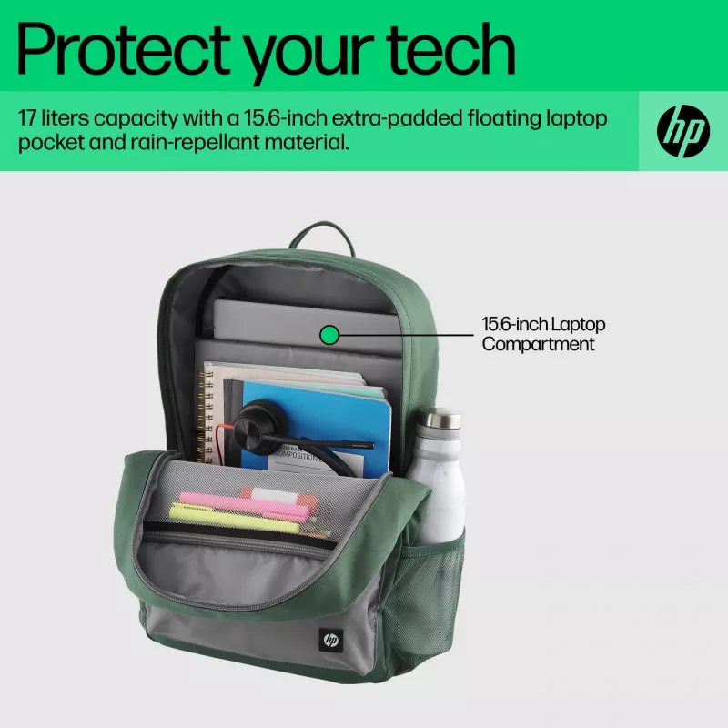 Lifestyle-rugzak HP Campus groen Backpack groen grijs polyester