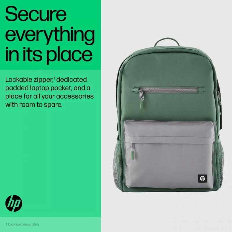 Lifestyle-rugzak HP Campus groen Backpack groen grijs polyester