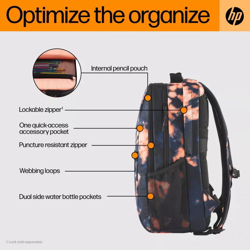 Lifestyle-rugzak HP Campus XL Tie Dye rugzak zwart gemêleerd