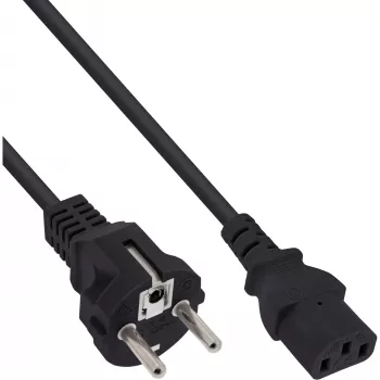 InLine netkabel, CEE 7/7 recht / 3-polig IEC C13-stekker, zwart, 3 m