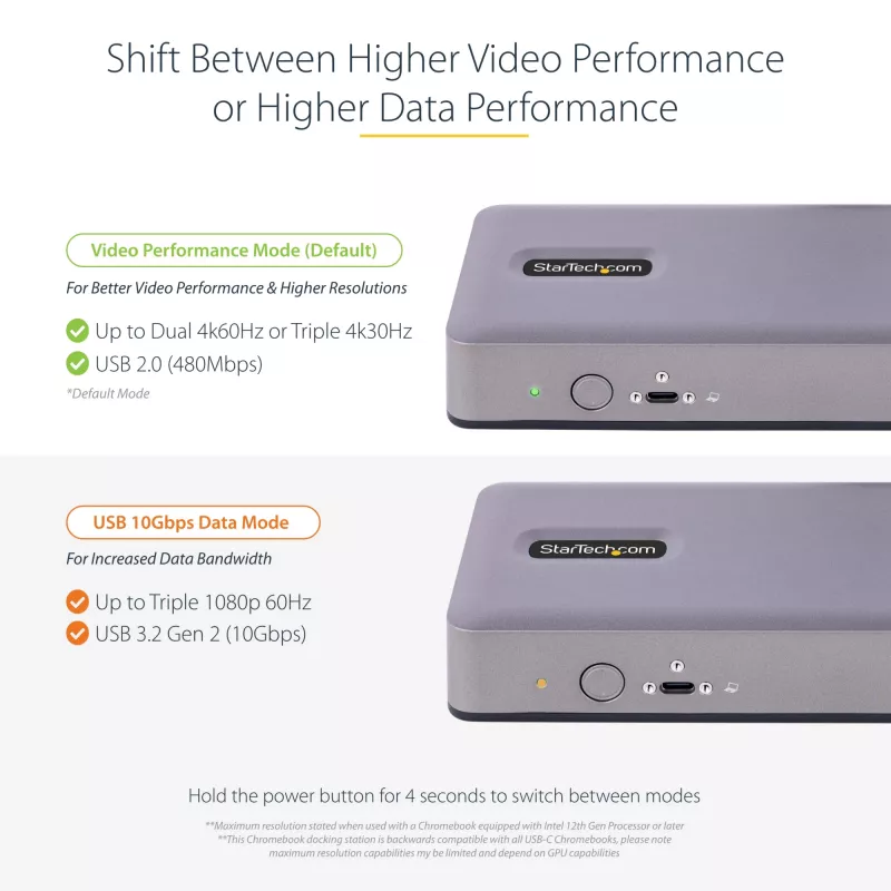 StarTech.com DK31C3MNCRUE laptop-dock/port-replicator bedraad USB 3.2 Gen 2 (3.1 Gen 2) Type-C