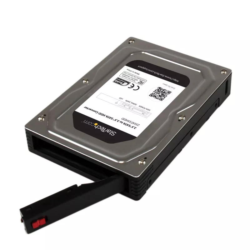 StarTech.com 2,5 inch naar 3,5 inch SATA aluminium behuizing voor harde schijf met SSD-/HDD-hoogte tot 12,5 mm