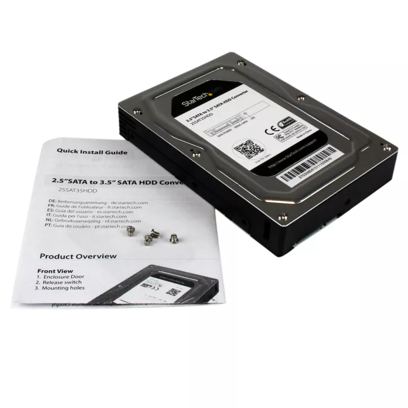 StarTech.com 2,5 inch naar 3,5 inch SATA aluminium behuizing voor harde schijf met SSD-/HDD-hoogte tot 12,5 mm