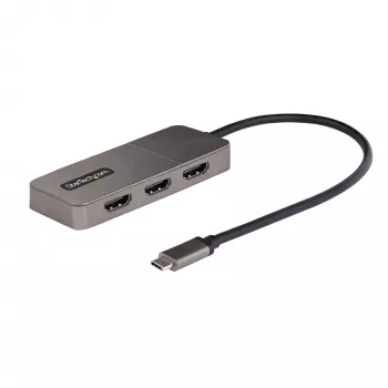 StarTech.com 3-poorts USB-C MST-hub – USB Type-C naar 3x HDMI multi-monitor-adapter voor laptop – triple HDMI tot 4K 60Hz met DP 1.4 Alt Mode & DSC – HDR – 30 cm kabel – alleen Windows