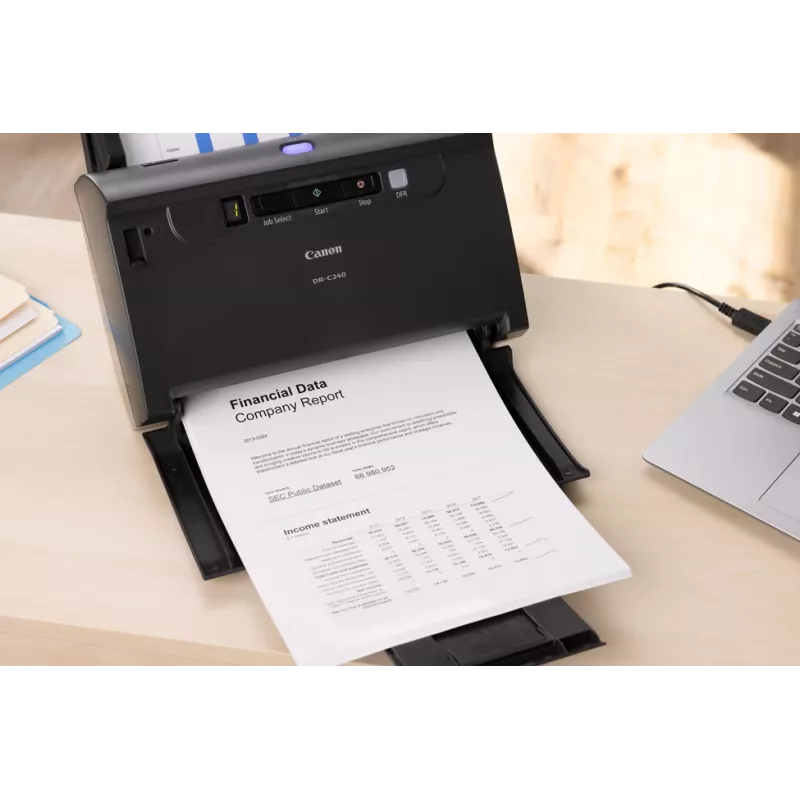 Canon imageFORMULA DR-C240 duplex desktop-documentscanner, 216 x 3000 mm, 600 x 600 DPI, 24 bit, 24 bit, 45 ppm, 30 ppm