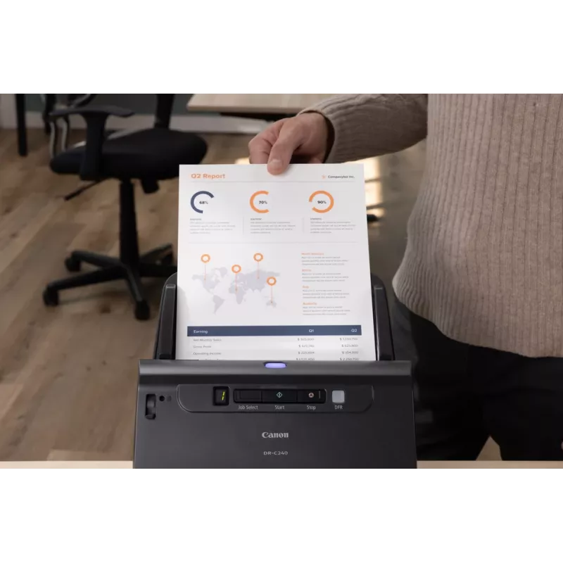 Canon imageFORMULA DR-C240 duplex desktop-documentscanner, 216 x 3000 mm, 600 x 600 DPI, 24 bit, 24 bit, 45 ppm, 30 ppm