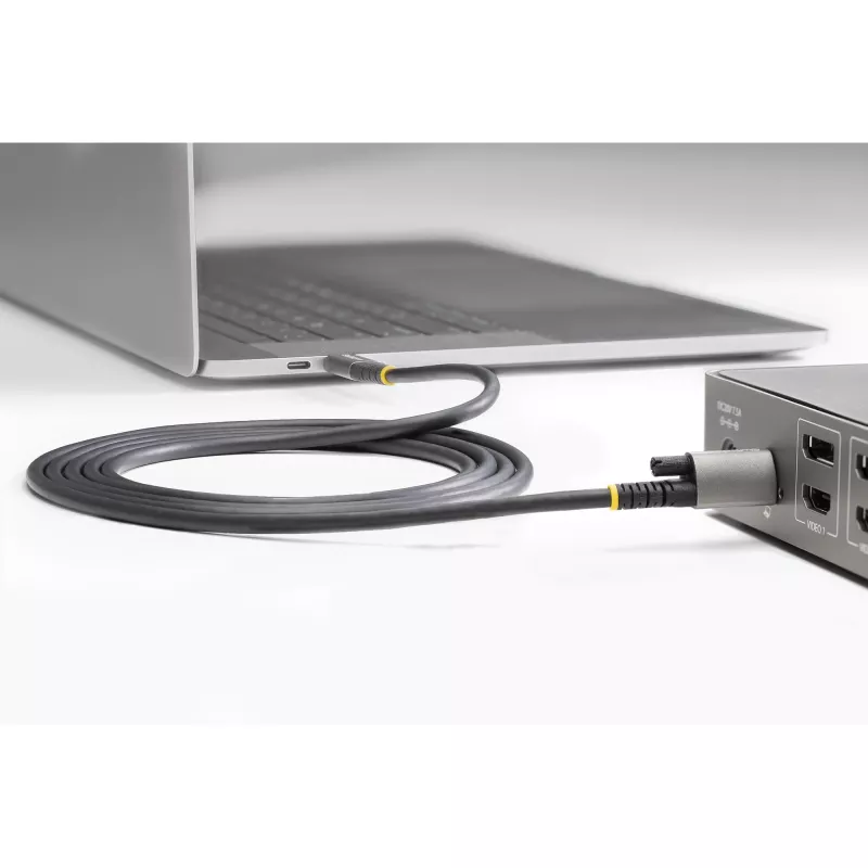StarTech.com 1 m USB-C-kabel met topschroefvergrendeling 10 Gbit/s – USB 3.1/3.2 Gen 2 Type-C-kabel – 100 W (5 A) Power Delivery-opladen, DP-alt-modus – enkele schroefvergrendeling, USB-C-kabel voor laden/synchroniseren