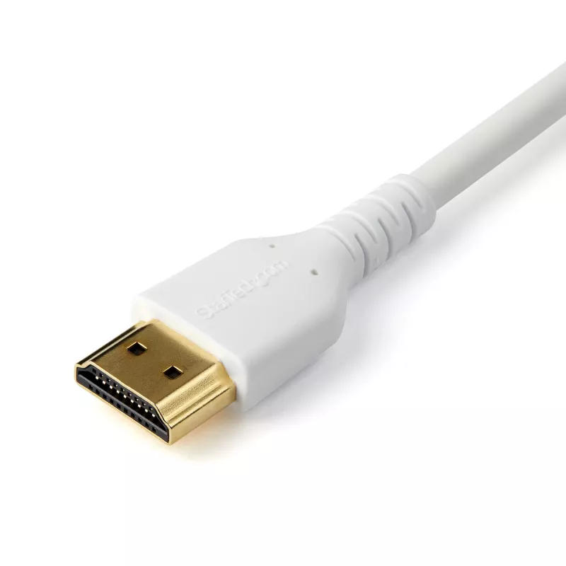 StarTech.com 3ft (1m) slanke HDMI 2.0-kabel, flexibele premium-gecertificeerde HDMI-kabel met Ethernet, UHD 4K 60Hz HDR10, robuust aramidgeweven ontwerp met TPE-mantel, wit