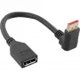InLine DisplayPort 1.4 adapterkabel M/F, 8K4K, naar boven afgewinkeld, zwart/goud