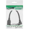 InLine DisplayPort 1.4 adapterkabel M/F, 8K4K, naar boven afgewinkeld, zwart/goud