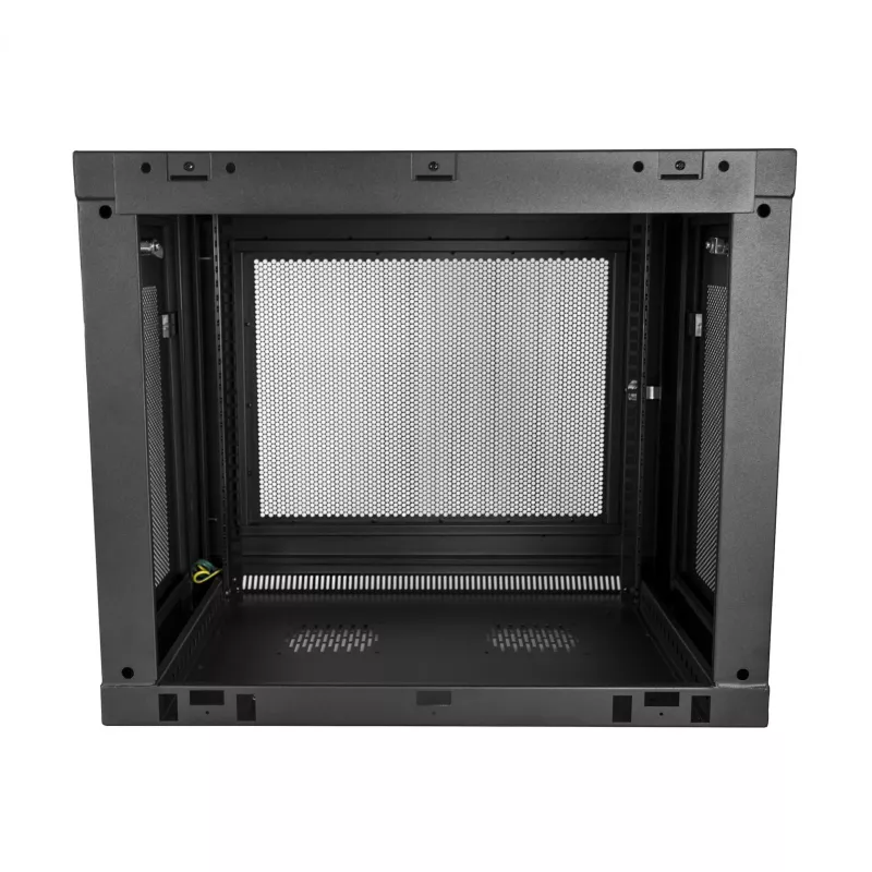 StarTech.com 2-paals 9U wandmontage-netwerkkast met 1U-legbord, 19 inch wandgemonteerd serverrack voor data-/netwerk-/AV-/elektronica-/computerapparatuur, kleine geventileerde rackbehuizing