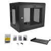 StarTech.com 2-paals 9U wandmontage-netwerkkast met 1U-legbord, 19 inch wandgemonteerd serverrack voor data-/netwerk-/AV-/elektronica-/computerapparatuur, kleine geventileerde rackbehuizing