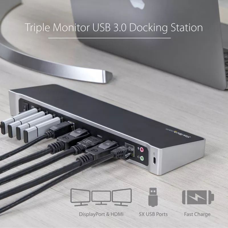 StarTech.com triple-monitor USB 3.0-dockingstation - 1x HDMI - 2x DisplayPort
