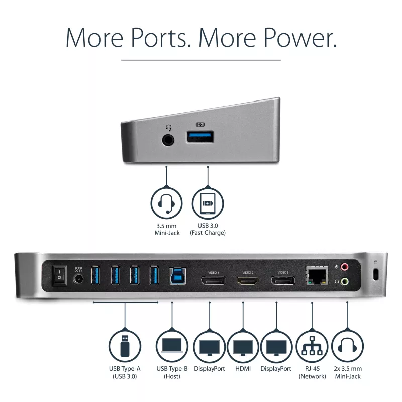 StarTech.com triple-monitor USB 3.0-dockingstation - 1x HDMI - 2x DisplayPort