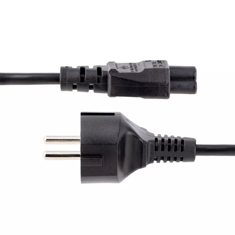 StarTech.com 3m laptop-netkabel, EU Schuko naar C5, 2,5A 250V, 18AWG, notebook-/laptop-vervangingsnetkabel, voedingskabel, laptop-oplaadkabel, klaverblad-/Mickey Mouse-netkabel