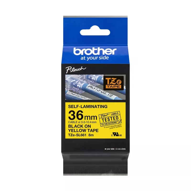 Brother TZE-SL661 etikettenband zwart op geel