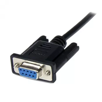 StarTech.com 2m zwarte DB9 RS232 seriële nullmodemkabel F/M, zwart, 2 m, DB-9, DB-9, stekker, bus