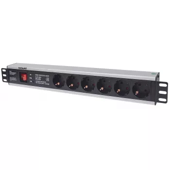 Stekkerdoos Intellinet 19 inch 1,5HE rackmount 6-voudig randaarde
