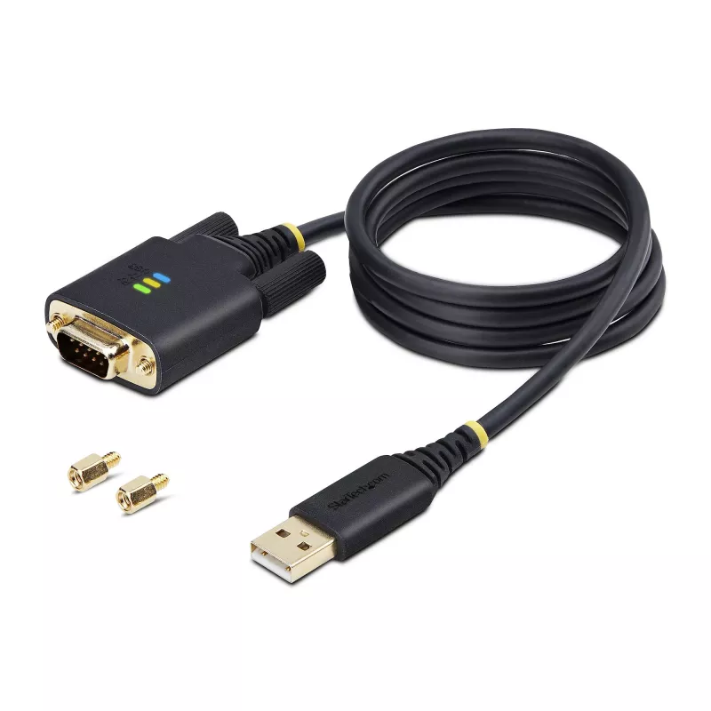 StarTech.com 3ft (1m) USB-naar-serieel adapterkabel, COM-behoud, verwisselbare schroeven/moeren, USB-A naar DB9 RS232, FTDI IC, ESD-bescherming, Windows/macOS/Linux
