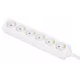Manhattan Power Distribution Unit EU (2-polig), x6-voudig/uitgang, 2m kabel, 16A, wit, verlengsnoer, PDU, stekkerdoos, drie jaar garantie