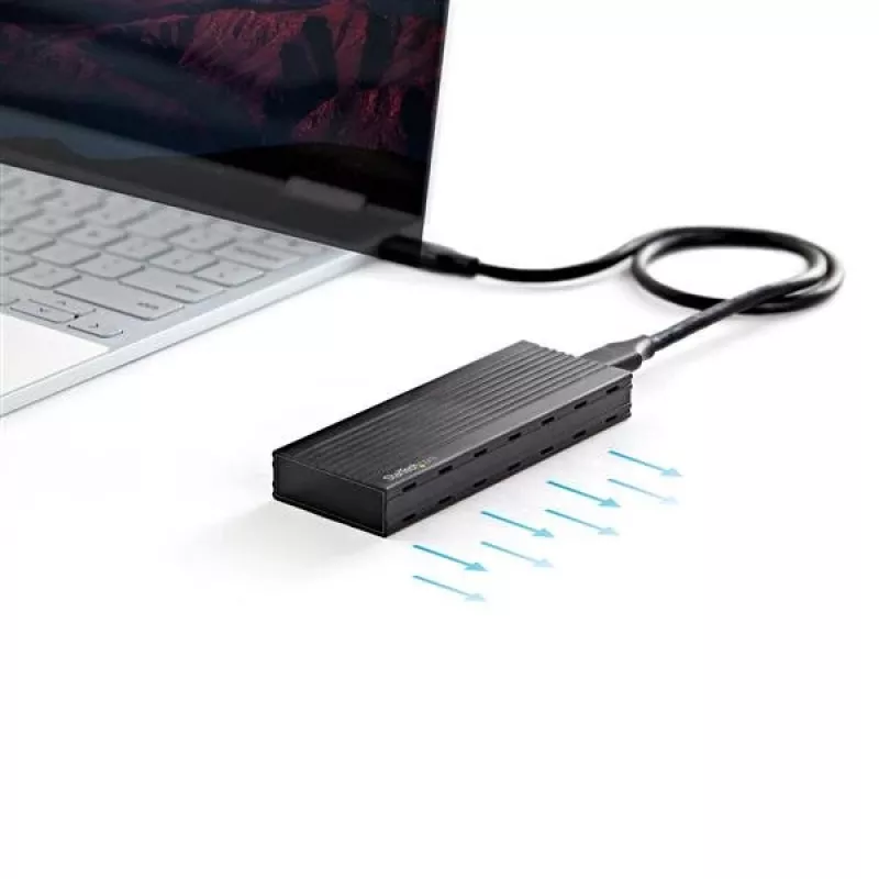 StarTech.com M2E1BMU31C USB-C 10 Gbps naar M.2 NVMe SSD-behuizing, PCIe, USB 3.1 Gen 2, 1 GB/s, Thunderbolt 3-compatibel, aluminium, zwart
