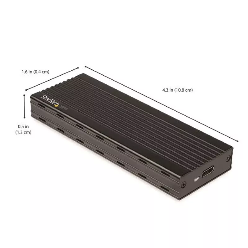 StarTech.com M2E1BMU31C USB-C 10 Gbps naar M.2 NVMe SSD-behuizing, PCIe, USB 3.1 Gen 2, 1 GB/s, Thunderbolt 3-compatibel, aluminium, zwart