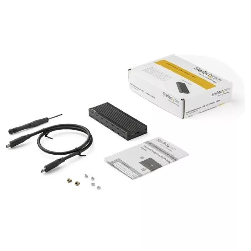 StarTech.com M2E1BMU31C USB-C 10 Gbps naar M.2 NVMe SSD-behuizing, PCIe, USB 3.1 Gen 2, 1 GB/s, Thunderbolt 3-compatibel, aluminium, zwart