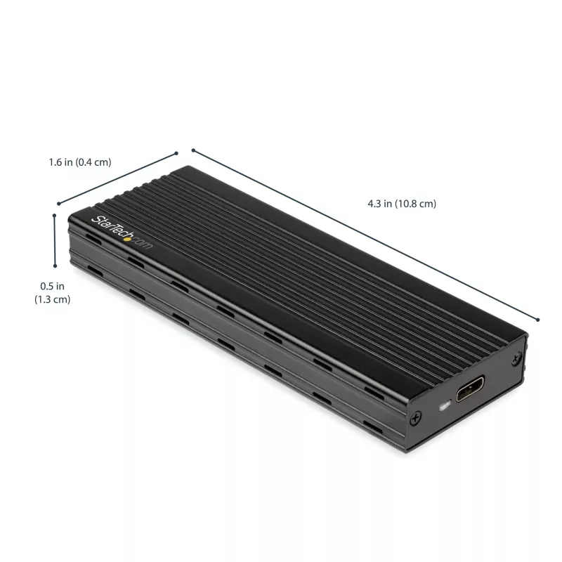 StarTech.com M2E1BMU31C USB-C 10 Gbps naar M.2 NVMe SSD-behuizing, PCIe, USB 3.1 Gen 2, 1 GB/s, Thunderbolt 3-compatibel, aluminium, zwart