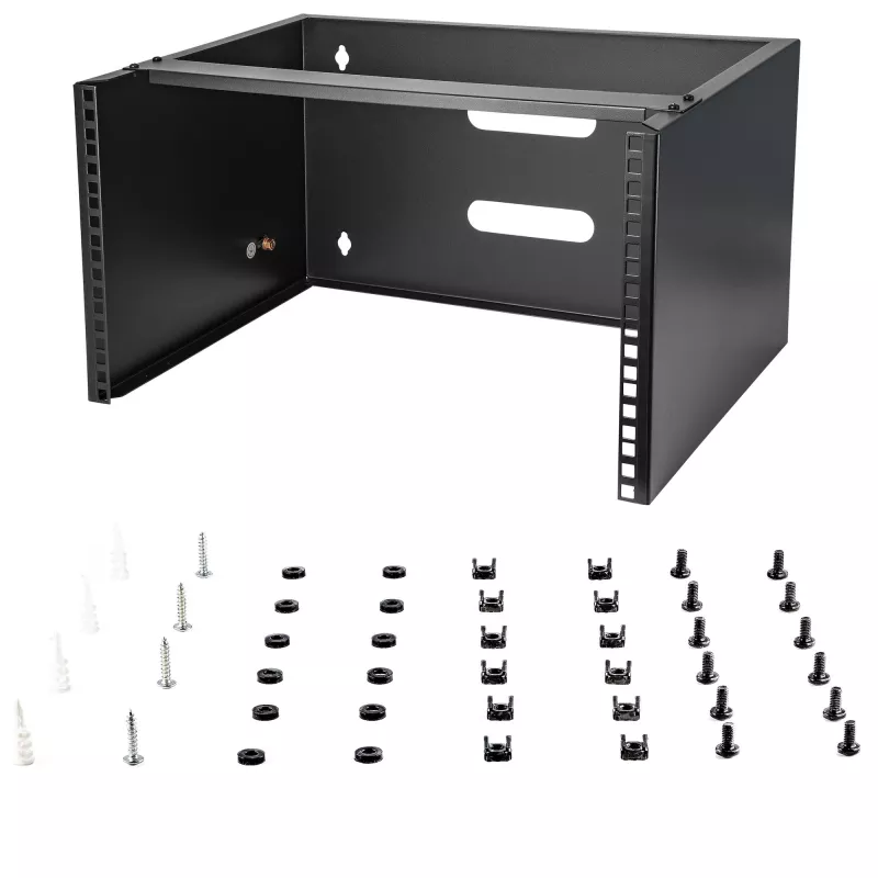 StarTech.com WALLMOUNT6 6U wandbeugel voor patchpaneel, 19 inch, 35,5 cm diep, staal, zwart
