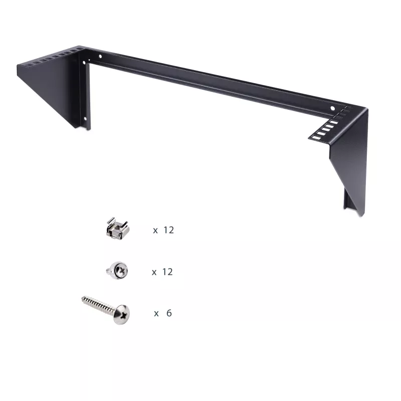 StarTech.com 3U 19” wandmontage verticale rackhouder, wandmontage patchpanelhouder voor data-/AV-/IT-/computerapparatuur, 3U-rack voor kast of serverruimte, draagvermogen 150 lb (68 kg)