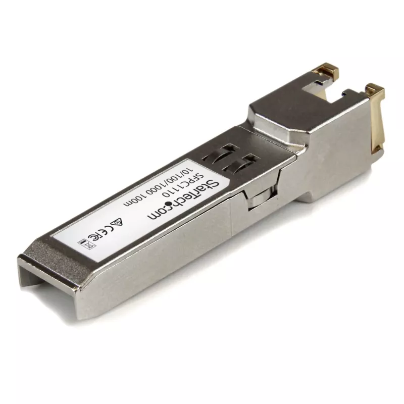 StarTech.com Cisco SFP-GE-T compatibele SFP-transceivermodule – 10/100/1000BASE-TX~Cisco SFP-GE-T compatibele SFP-module – 1000BASE-T – SFP naar RJ45 Cat6/Cat5e – 10/100/1000 Mbit/s – RJ-45 100 m – Cisco IE3400, IE3300, IE3200