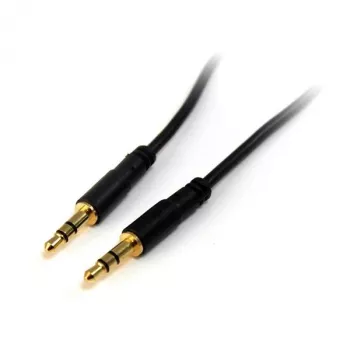 StarTech.com 3 ft slanke 3.5mm stereo-audiokabel - M/M, 3.5mm, stekker, 3.5mm, stekker, 0,91 m, zwart