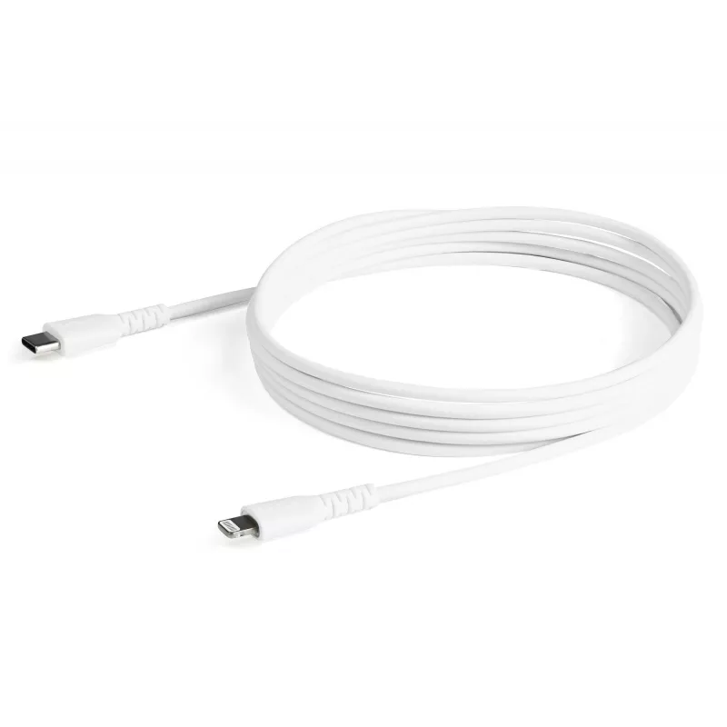 StarTech.com 1,8 m duurzame witte USB-C-naar-Lightning-kabel – slijtvaste, robuuste aramidevezel USB Type-C-naar-Lightning laad-/sync-stroomkabel – Apple MFi-gecertificeerde iPad/iPhone 12