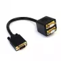 StarTech.com VGASPL1VV VGA-naar-2x-VGA videosplitterkabel, HD-15 male/female, 0,3 m, verguld, zwart
