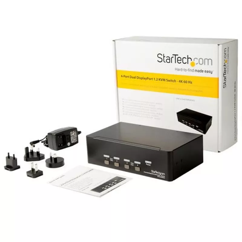 StarTech.com 4-poorts Dual DisplayPort KVM-switch - 4K 60Hz