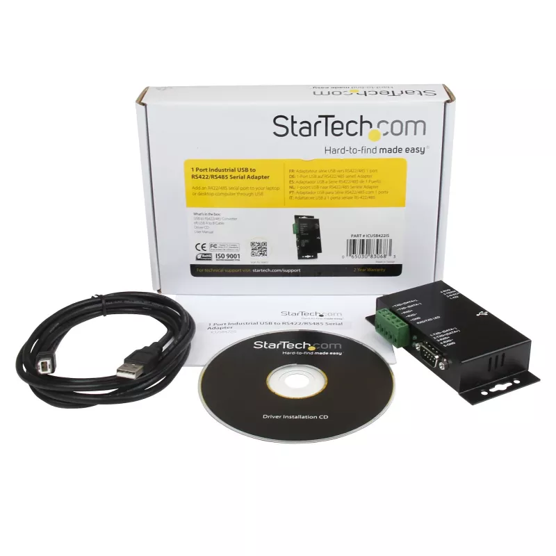 StarTech.com 1-poorts industriële USB-naar-RS422/RS485 seriële adapter van metaal met isolatie