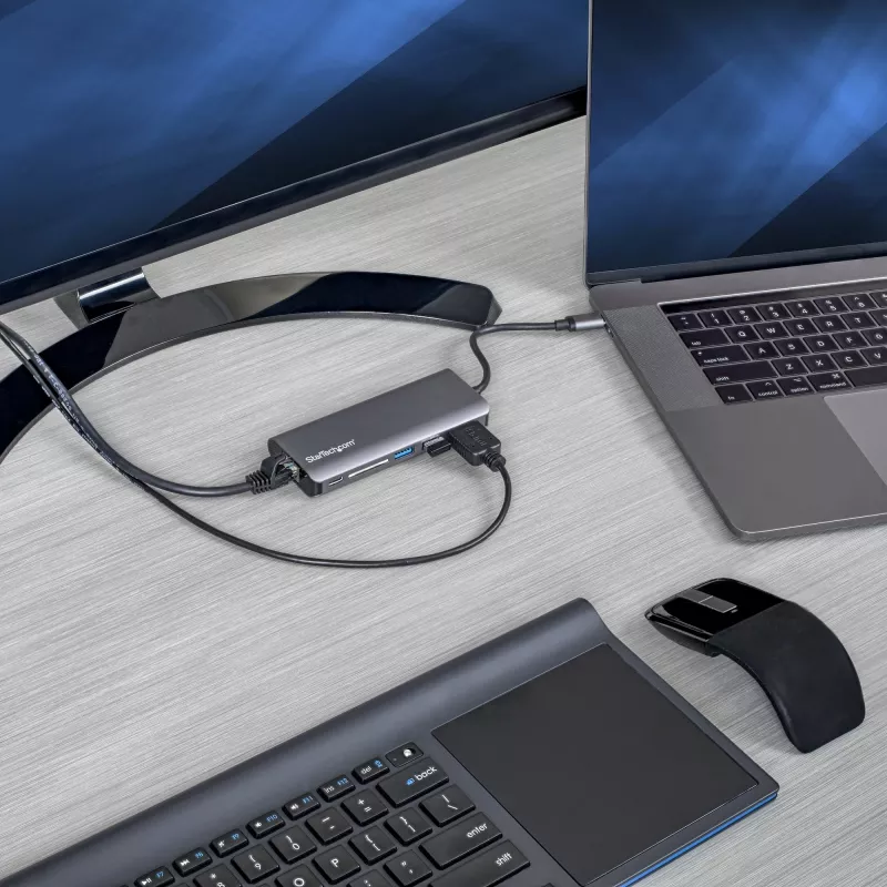 StarTech.com USB-C multiport-adapter – USB-C travel dock met 4K HDMI, 3x USB 3.0 hub, SD/SDHC, GbE, 60W PD 3.0 pass-through – USB Type-C/Thunderbolt 3 – vervangt DKT30CSDHPD