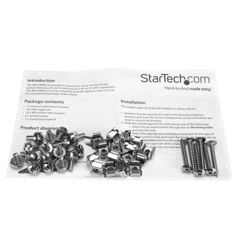 StarTech.com verticale wandmontage server-rack – massief staal – 6HE
