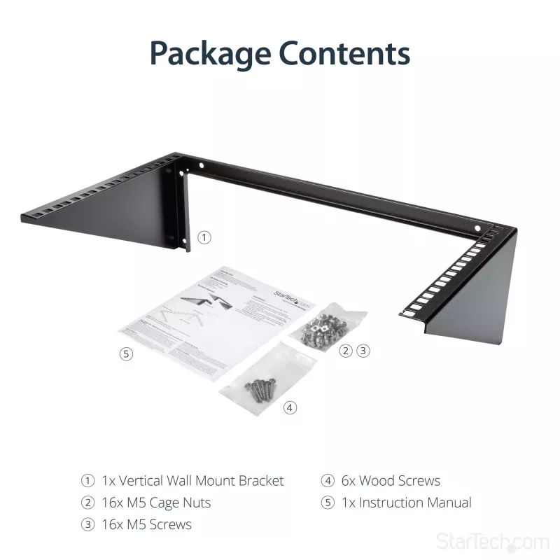StarTech.com verticale wandmontage server-rack – massief staal – 6HE