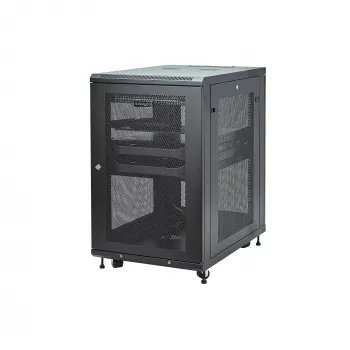 StarTech.com 4-posts 18U server-rackkast, afsluitbare 19-inch datarackkast voor computer / AV / IT-apparatuur, kantoor- / thuisnetwerkrack met wielen & verstelbare montagerails