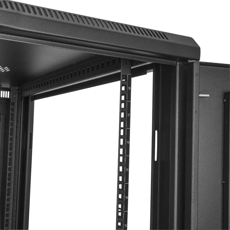 StarTech.com 4-posts 18U server-rackkast, afsluitbare 19-inch datarackkast voor computer / AV / IT-apparatuur, kantoor- / thuisnetwerkrack met wielen & verstelbare montagerails