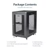 StarTech.com 4-posts 18U server-rackkast, afsluitbare 19-inch datarackkast voor computer / AV / IT-apparatuur, kantoor- / thuisnetwerkrack met wielen & verstelbare montagerails