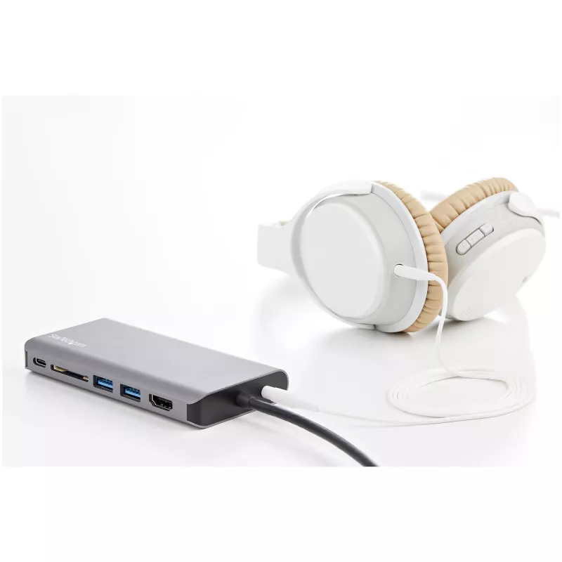 StarTech.com USB-C multiport-adapter – USB-C mini travel dock met 4K HDMI of 1080p VGA – 3x USB 3.0 hub, SD, GbE, audio, 100W PD pass-through – draagbare dockingstation voor laptop/tablet