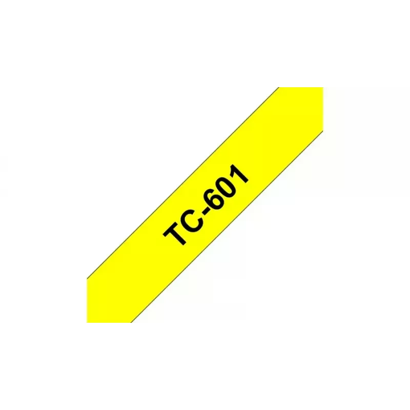 Labeltape Brother TC601 12mm zwart op geel