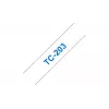 Labeltape 12 mm Brother TC203 blauw op wit