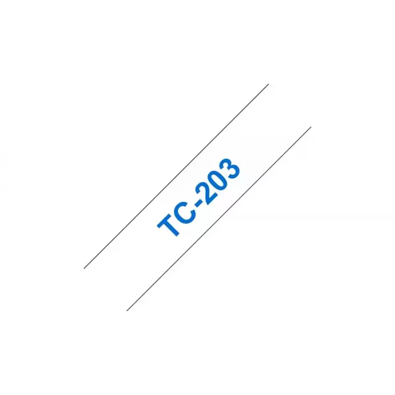 Labeltape 12 mm Brother TC203 blauw op wit
