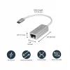StarTech.com USB-C naar Gigabit-netwerkadapter – zilver, bekabeld, USB, Ethernet, 5000 Mbit/s, zilver